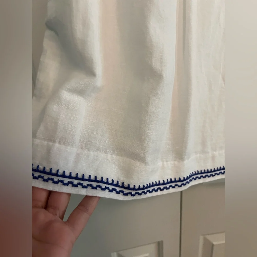 Women’s J. Crew Dress with Blue Embroidery - Picture 4 of 5